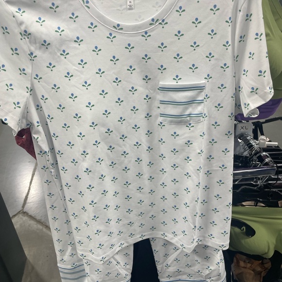 NWT Lake Women’s Pima Cotton Wide Leg PJ set/ XL/Serene Blue Multi Blossom - Picture 7 of 10